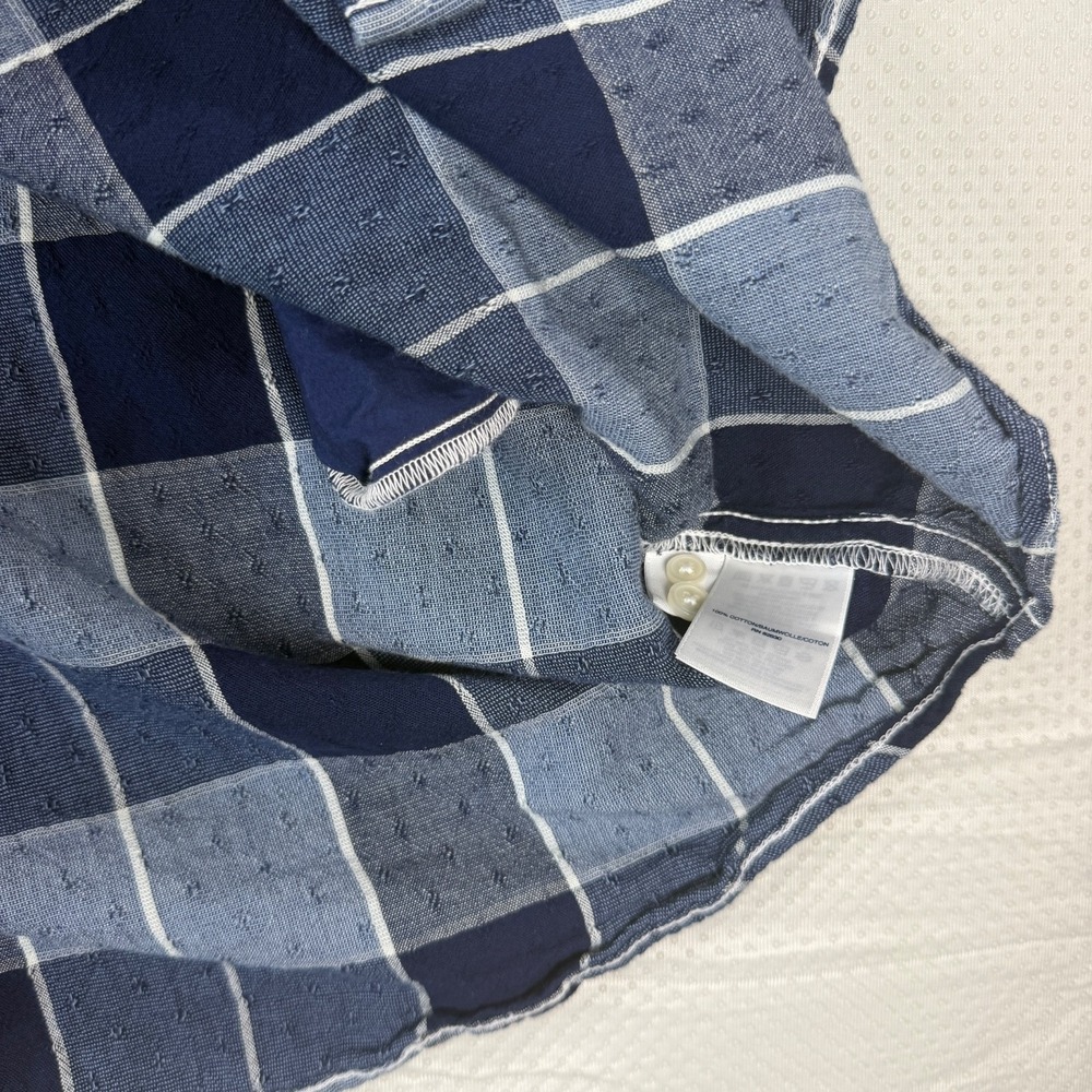 Lands End Dress Womens 1X Plaid Flannel Shirt Dress Blue Long Sleeve Cotton - Picture 8 of 15
